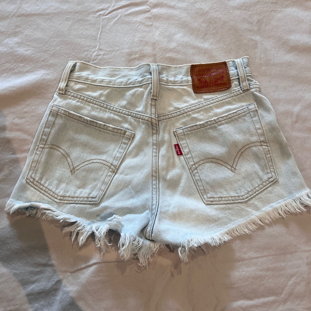 Levi’s Distressed Blue Denim Shorts